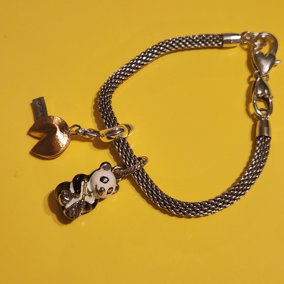 Brighton enamel and silver panda charm,lucky fortune cookie charm, and bracelet - Picture 4 of 4